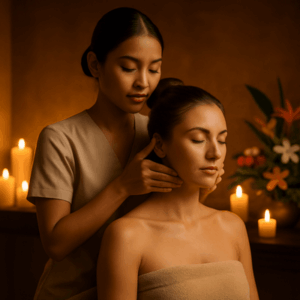 Kopf-, Nacken- und Schultermassage