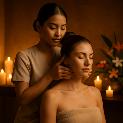 Kopf-, Nacken- und Schultermassage Kopf-, Nacken- und Schultermassage